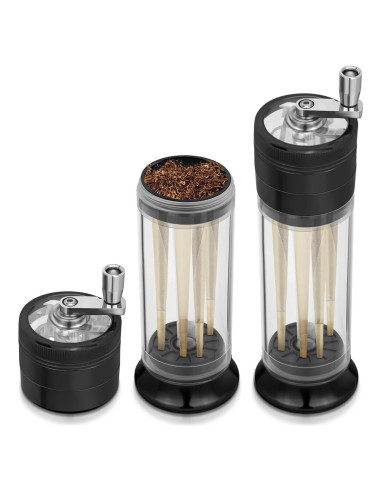 Molino de Especias 3-en-1 PLAMAKER Negro con Tapa Magnética