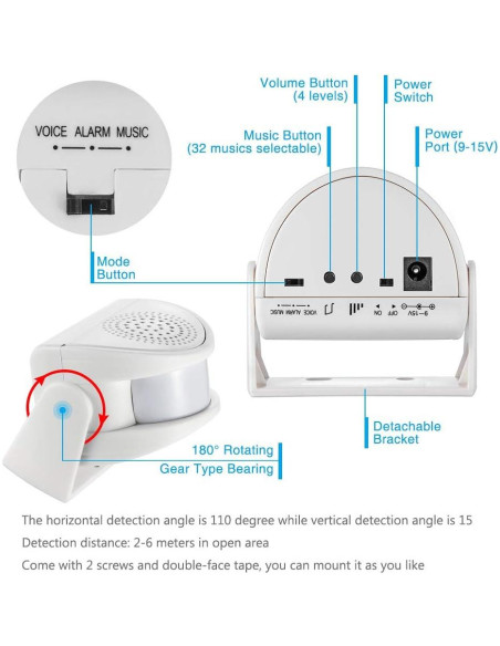 Timbre Inalámbrico KERUI M5 con Sensor de Movimiento y Alarma Timbre Inalámbrico KERUI M5 con Sensor de Movimiento y Alarma