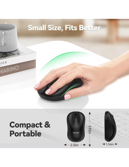 Ratón Inalámbrico TECKNET Pequeño Ergonómico 2.4G Negro Ratón Inalámbrico TECKNET Pequeño Ergonómico 2.4G Negro