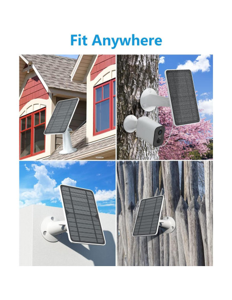 Cargador Solar WININMETA 5W para Cámaras Eufy - Paquete de 2 Cargador Solar WININMETA 5W para Cámaras Eufy - Paquete de 2