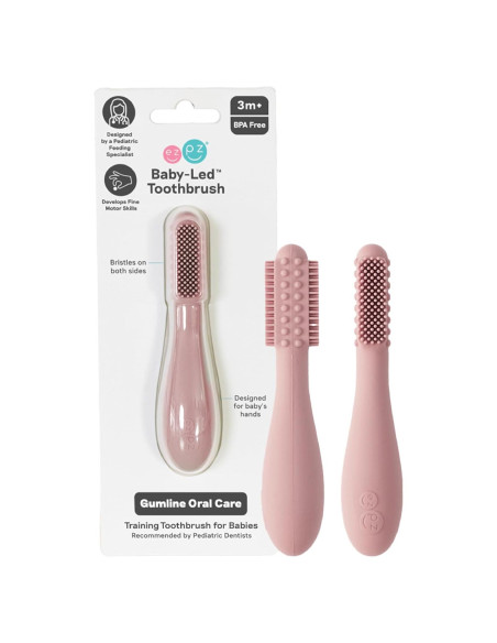 Cepillo de Dientes Guiado por el Bebé ezpz Sonrosado 3 meses+ Cepillo de Dientes Guiado por el Bebé ezpz Sonrosado 3 meses+