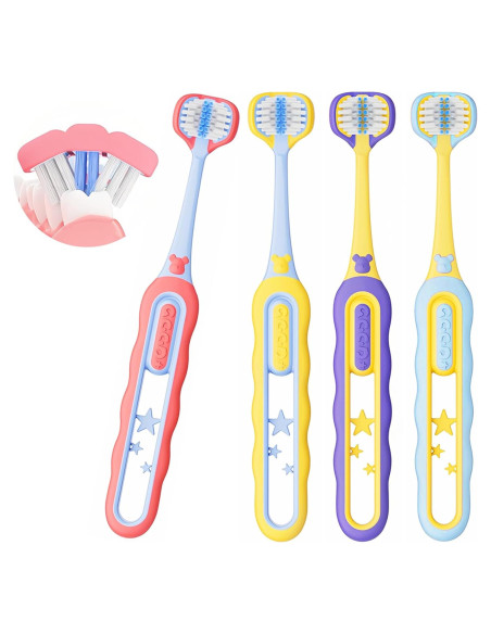 Cepillo de Dientes 3 Lados PANIMOSI para Niños 1-12 Años Cepillo de Dientes 3 Lados PANIMOSI para Niños 1-12 Años