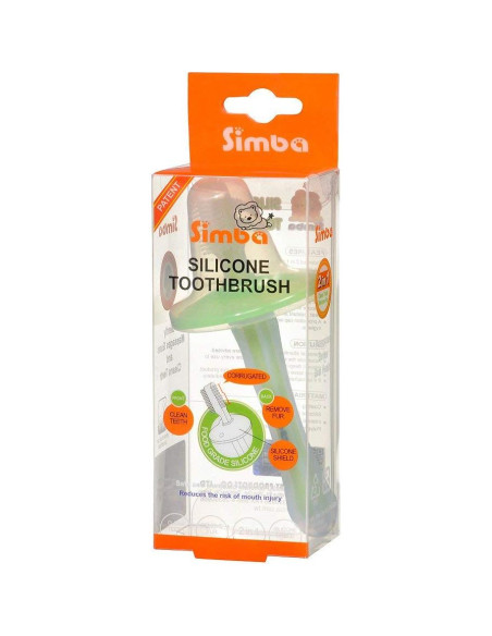 Cepillo de Dientes de Silicona Simba Verde con Cerdas Suaves Cepillo de Dientes de Silicona Simba Verde con Cerdas Suaves