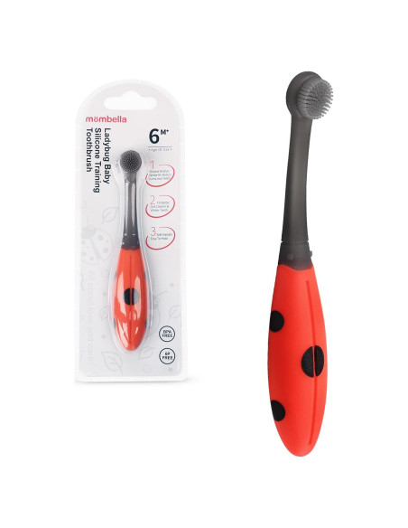 Cepillo de Dientes Mombella Mariquita Silicona Bebés 6+ Meses Cepillo de Dientes Mombella Mariquita Silicona Bebés 6+ Meses