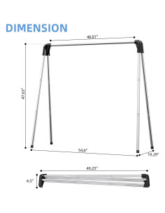 Perchero Plegable APEXCHASER de Acero Inoxidable 121.92 cm 2