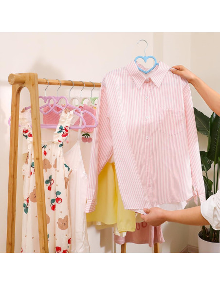 Perchas de Plástico ZRKFSR 50 Unidades Corazón Ahorra Espacio