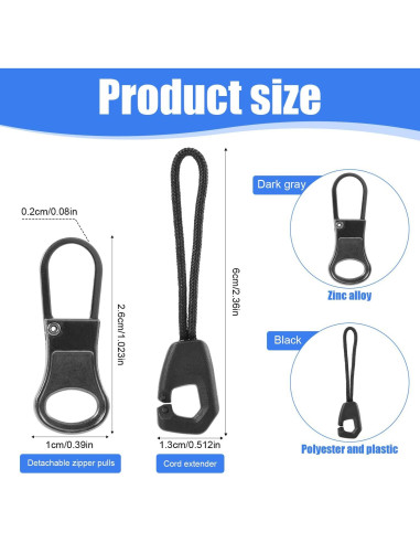 Kit de 8 Tiradores de Cremallera Gosknor - Reparación y Accesorios