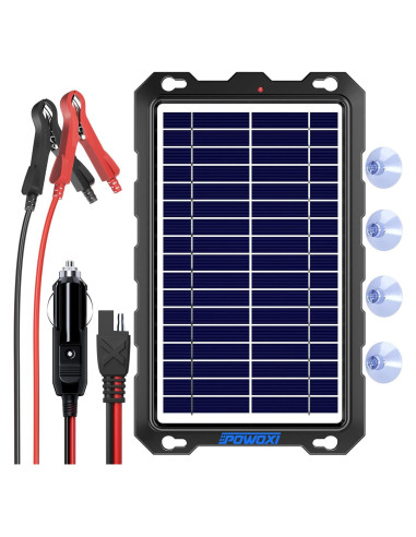 Cargador Solar POWOXI 7.5W 12V Impermeable para Baterías