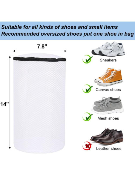 Bolsa de Lavado de Zapatos Vivifying 2PCS Malla Panal 35.56cm Bolsa de Lavado de Zapatos Vivifying 2PCS Malla Panal 35.56cm