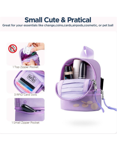 Monedero Mini Mochila Babysun LuluNano con Muñequera y 3 Ranuras