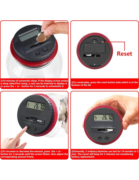 Banco de Ahorro Digital Totola 1.8L con Pantalla LCD Rojo Banco de Ahorro Digital Totola 1.8L con Pantalla LCD Rojo