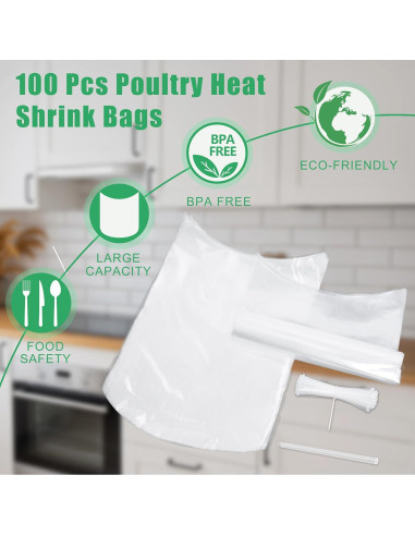 Bolsas de Encogimiento Térmico Hoqqf 33x46 cm Sin BPA - 50 Paquetes