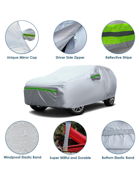 Cubierta de coche SUV AUQDD 6 capas impermeable 178-190 cm Cubierta de coche SUV AUQDD 6 capas impermeable 178-190 cm