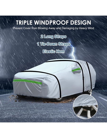 Cubierta de coche SUV AUQDD 6 capas impermeable 178-190 cm Cubierta de coche SUV AUQDD 6 capas impermeable 178-190 cm