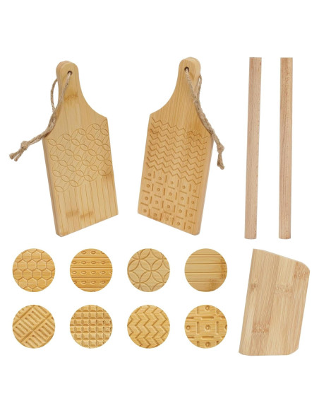 Tabla de Gnocchi KUAOOAUK 4-en-1 con 2 Rodillos y Cortador Tabla de Gnocchi KUAOOAUK 4-en-1 con 2 Rodillos y Cortador