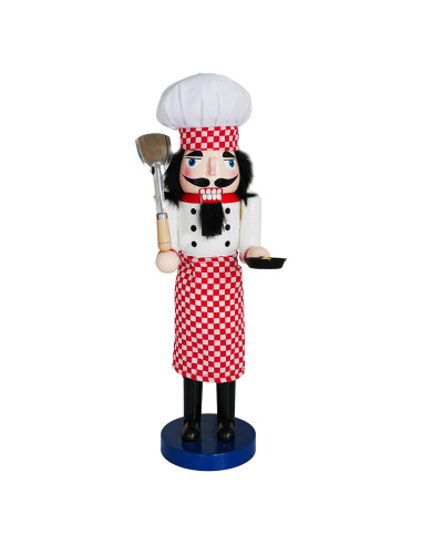 Figura Cascanueces Chef NEROSUN 40 cm Madera Decoración Navidad
