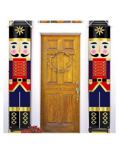 Decoración Navideña Cascanueces - Cartel Bienvenida 185x35 cm