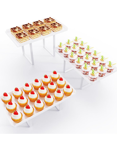 Soporte para Cupcakes Bakzon 3 Niveles Acrílico Blanco Hierro