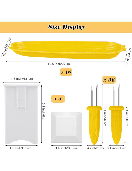 Juego de Platos de Maíz Aodaer 16 Piezas Amarillo Juego de Platos de Maíz Aodaer 16 Piezas Amarillo