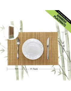 Juego de 8 Manteles de Bambú Antideslizantes ANDSTAR 45x30cm 2