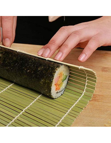 Kit de Sushi JapanBargain 3675 - Estera de Bambú y Cucharón