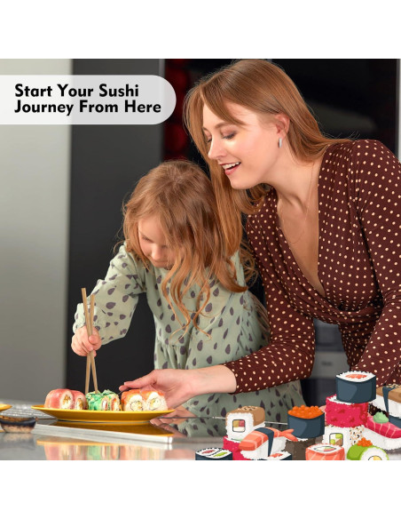 Kit de Hacer Sushi Guduling 6 Piezas de Bambú para Principiantes Kit de Hacer Sushi Guduling 6 Piezas de Bambú para Principiantes