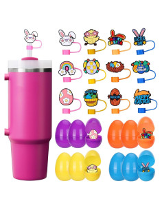 Tapones para Pajitas de Pascua Mity Rain 12 Pcs Silicona 10mm