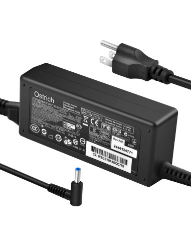 Cargador HP 65W/45W Punta Azul Adaptador de Corriente