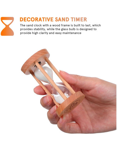 Reloj de Arena de Madera Natural Toddmomy 5 Minutos 9 cm