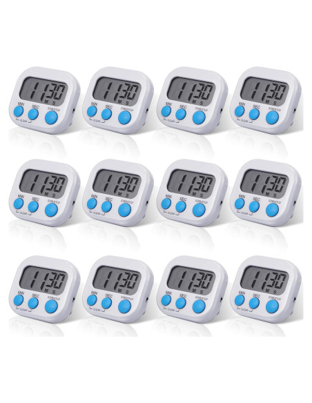 Temporizador Digital de Cocina Weewooday 12 Pcs Alarma Fuerte Temporizador Digital de Cocina Weewooday 12 Pcs Alarma Fuerte