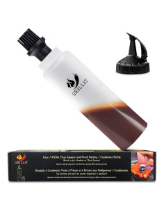 Botella de Salsa BBQ con Brocha de Silicona GRiLLiT 480 ml