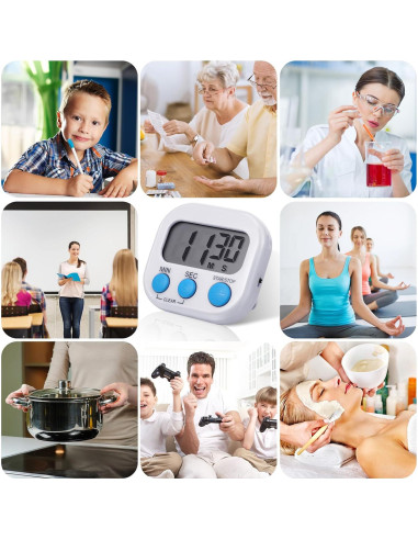 Temporizador Digital de Cocina Weewooday 12 Pcs Alarma Fuerte