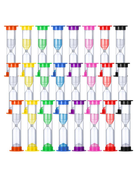 24 Relojes de Arena de 5 Minutos HOFURME Coloridos para Aula 24 Relojes de Arena de 5 Minutos HOFURME Coloridos para Aula
