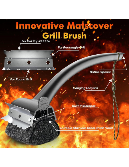 Cepillo Limpiador de Parrilla Matscover Sin Cerda 42.4 cm Cepillo Limpiador de Parrilla Matscover Sin Cerda 42.4 cm