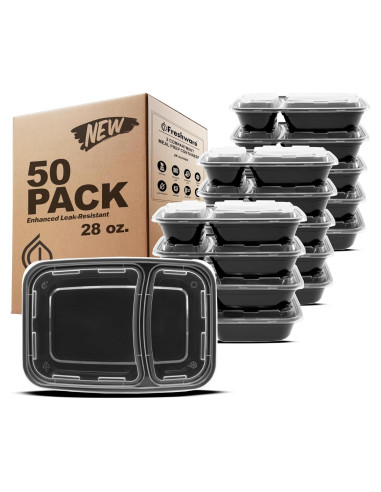 Contenedores de Preparación de Comidas Freshware 50 Piezas 28 oz