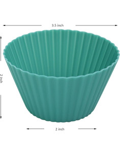 Tazas de Muffin Jumbo de Silicona Pharamat 12 Pcs 9 cm 2