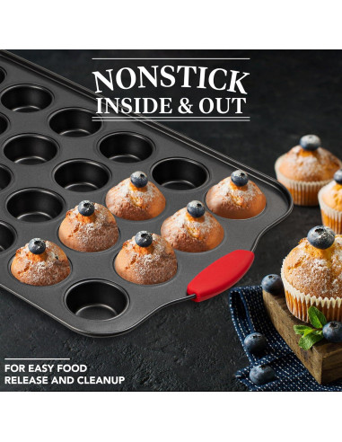 Molde para Mini Muffins Tiawudi 24 Cavidades Antiadherente