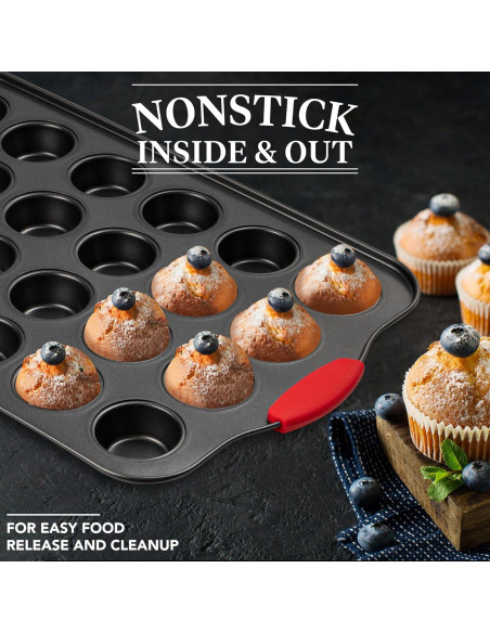 Molde para Mini Muffins Tiawudi 24 Cavidades Antiadherente Molde para Mini Muffins Tiawudi 24 Cavidades Antiadherente