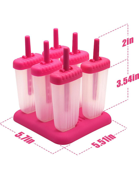 Moldes de Paletas Reutilizables Doudouyun 6 Cavidades BPA Free Moldes de Paletas Reutilizables Doudouyun 6 Cavidades BPA Free