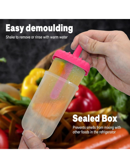 Moldes de Paletas Reutilizables Doudouyun 6 Cavidades BPA Free Moldes de Paletas Reutilizables Doudouyun 6 Cavidades BPA Free
