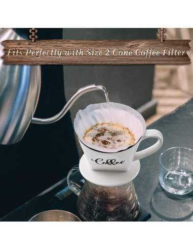 Cafetera de Goteo Manual DAYYET de Cerámica Blanca 0.54 kg