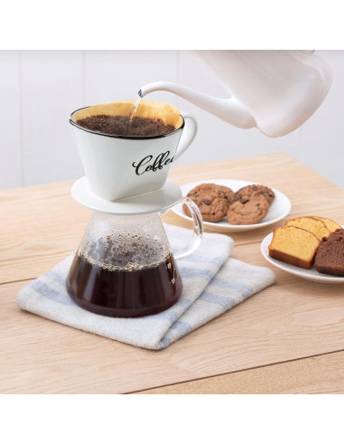 Cafetera de Goteo Manual DAYYET de Cerámica Blanca 0.54 kg