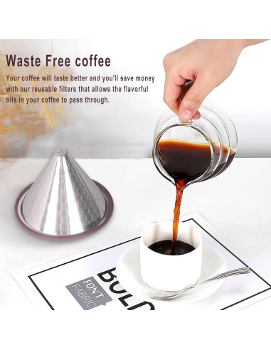 Filtro de Café Reutilizable MISETTO Acero Inoxidable Cono