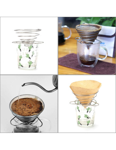 Soporte de Filtro de Café Plegable VANANA Acero Inoxidable 1-2 Tazas