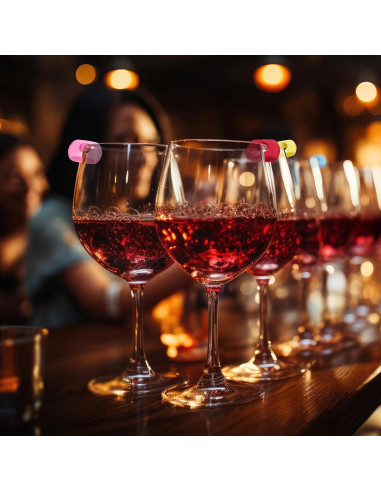 12 Marcadores de Copas de Vino Silicona Femeng para Fiestas