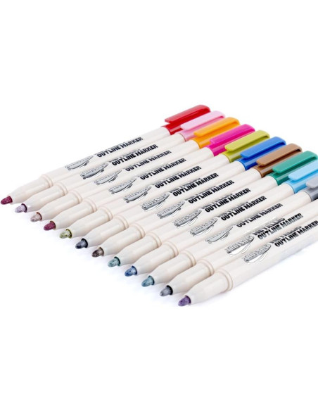 Marcadores Brillantes TRANSON 12 Colores Metalizados para Dibujo Marcadores Brillantes TRANSON 12 Colores Metalizados para Dibujo