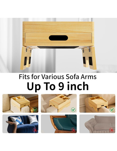 Bandeja para Sostener Bebidas de Sofá Aollewoiti 7 en 1 Madera Bandeja para Sostener Bebidas de Sofá Aollewoiti 7 en 1 Madera