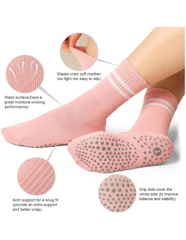 Calcetines Antideslizantes de Pilates Toes Home para Mujeres - 4 Pares
