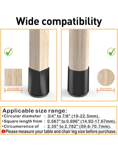 Protectores de Piso para Patas de Silla CHWM - 24 Piezas Silicona Protectores de Piso para Patas de Silla CHWM - 24 Piezas Silicona