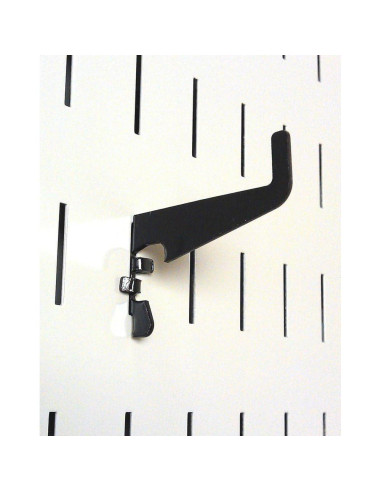 Ganchos de Metal Ranurados Control de Pared 4 Unidades Negro